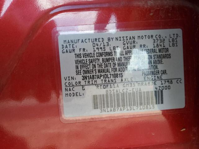 Photo 10 from auction – 2013 NISSAN SENTRA S with VIN 3N1AB7AP1DL710815