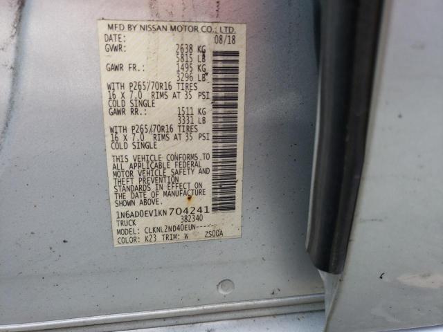 Photo 10 from auction – 2019 NISSAN FRONTIER S with VIN 1N6AD0EV1KN704241