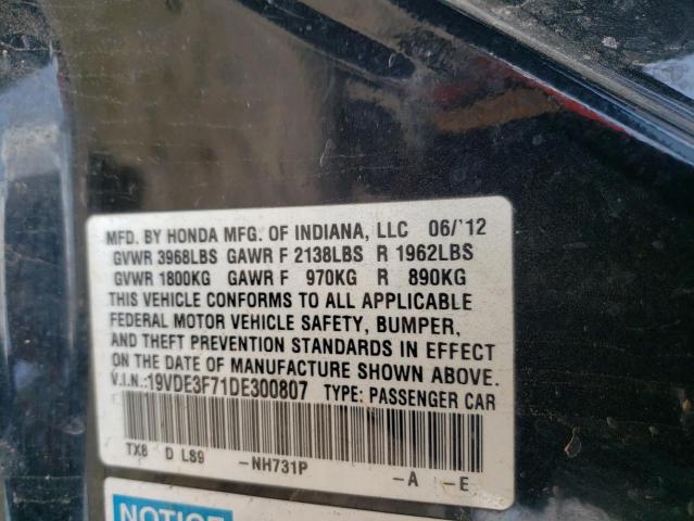 Photo 10 from auction – 2013 ACURA ILX HYBRID with VIN 19VDE3F71DE300807