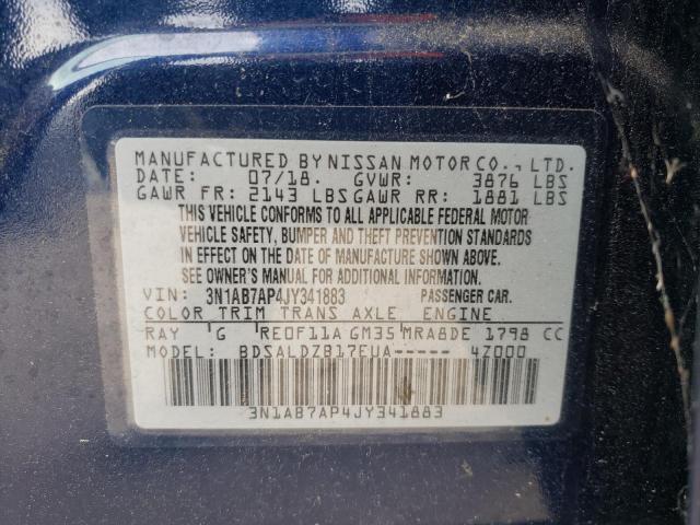 Photo 10 from auction – 2018 NISSAN SENTRA S with VIN 3N1AB7AP4JY341883