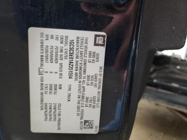 Photo 10 from auction – 2010 CHEVROLET SILVERADO with VIN 1GCSCSE01AZ251594
