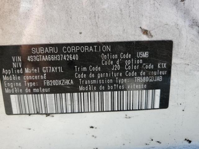 Photo 10 from auction – 2017 SUBARU IMPREZA with VIN 4S3GTAA66H3742640