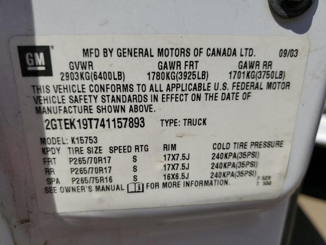 Photo 10 from auction – 2004 GMC NEW SIERRA with VIN 2GTEK19T741157893