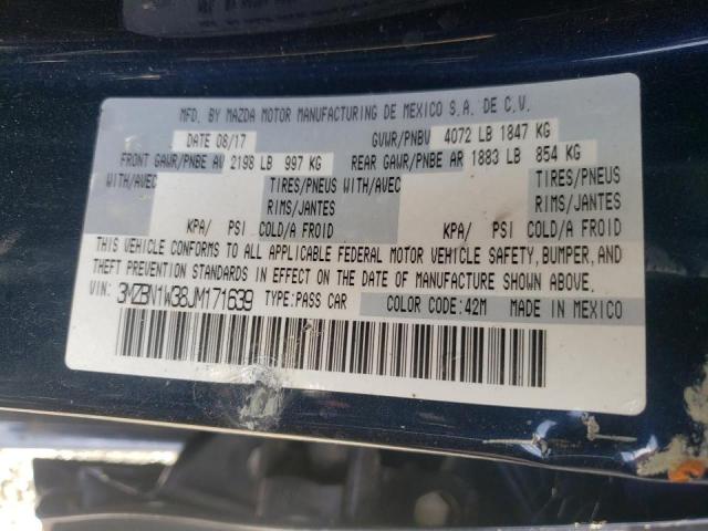 Photo 10 from auction – 2018 MAZDA 3 with VIN 3MZBN1W38JM171639