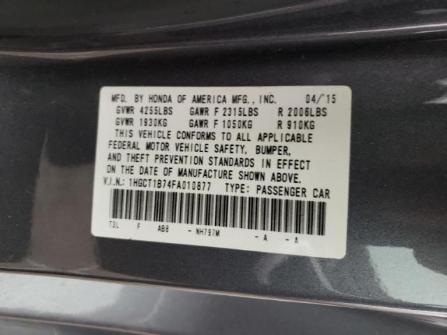 Photo 10 from auction – 2015 HONDA ACCORD EX with VIN 1HGCT1B74FA010877