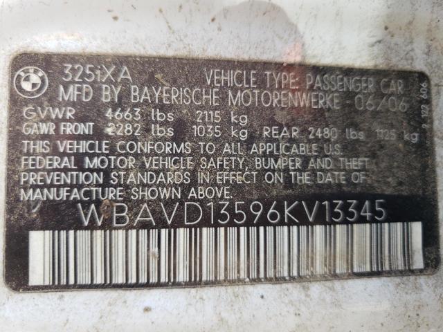 Photo 10 from auction – 2006 BMW 325 XI with VIN WBAVD13596KV13345