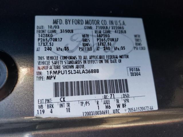 Photo 10 from auction – 2004 FORD EXPEDITION with VIN 1FMPU15L34LA36888