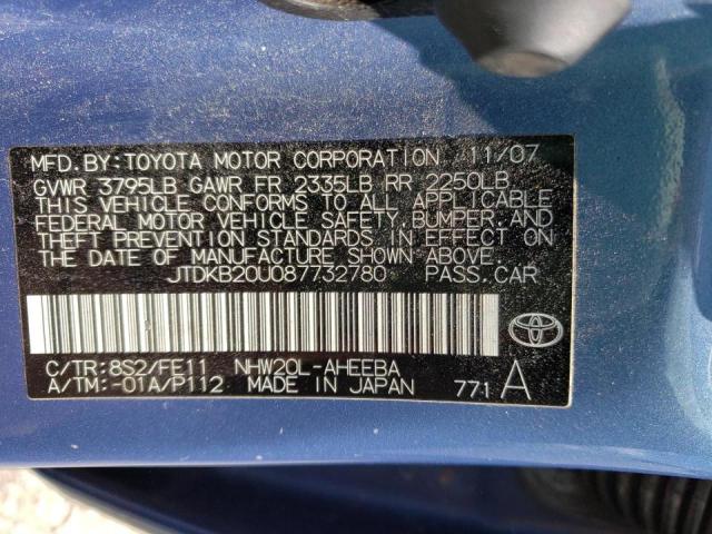 Photo 10 from auction – 2008 TOYOTA PRIUS with VIN JTDKB20U087732780