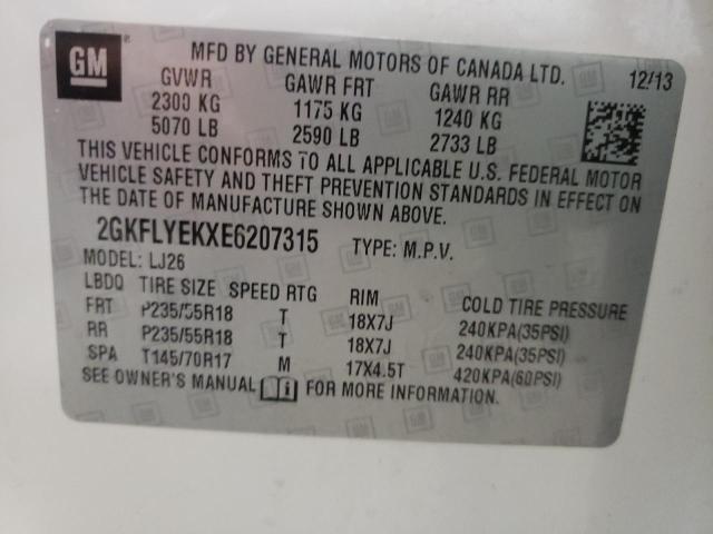 Photo 10 from auction – 2014 GMC TERRAIN SL with VIN 2GKFLYEKXE6207315
