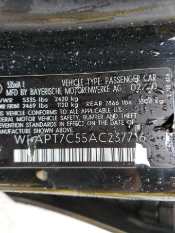 Photo 10 from auction – 2010 BMW 535 XI with VIN WBAPT7C55AC237716