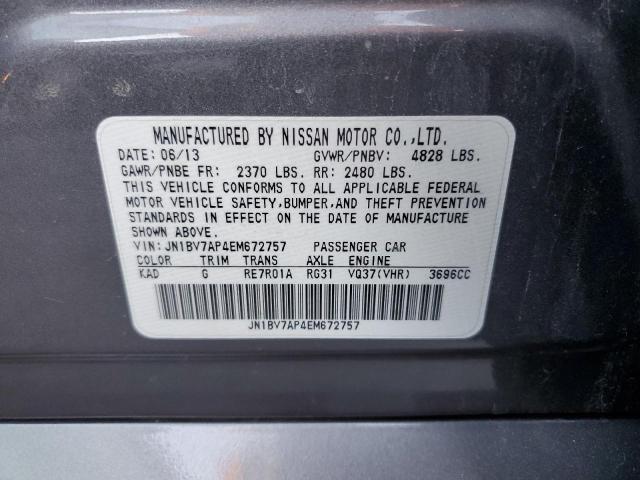 Photo 10 from auction – 2014 INFINITI Q50 BASE with VIN JN1BV7AP4EM672757