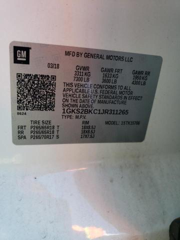 Photo 10 from auction – 2018 GMC YUKON SLT with VIN 1GKS2BKC1JR311265