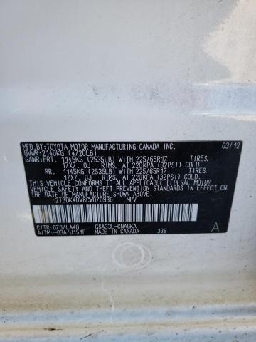 Photo 10 from auction – 2012 TOYOTA RAV4 LIMIT with VIN 2T3DK4DV8CW070936