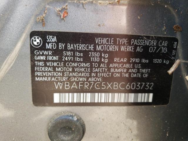 Photo 10 from auction – 2011 BMW 535 I with VIN WBAFR7C5XBC603732