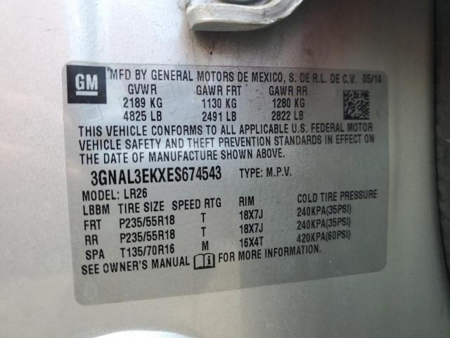 Photo 10 from auction – 2014 CHEVROLET CAPTIVA LT with VIN 3GNAL3EKXES674543