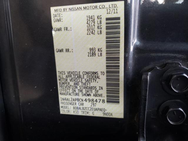 Photo 10 from auction – 2012 NISSAN ALTIMA BAS with VIN 1N4AL2AP8CN498478