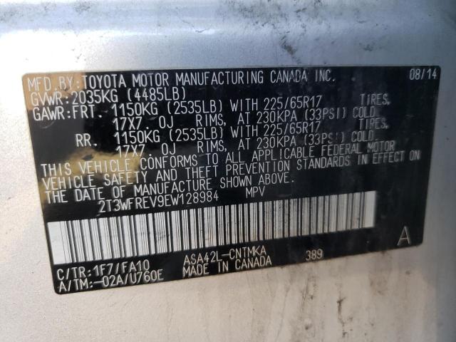 Photo 10 from auction – 2014 TOYOTA RAV4 XLE with VIN 2T3WFREV9EW128984