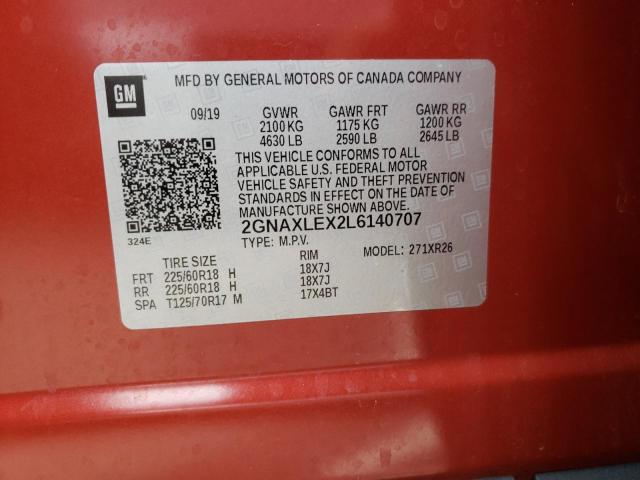 Photo 10 from auction – 2020 CHEVROLET EQUINOX LT with VIN 2GNAXLEX2L6140707