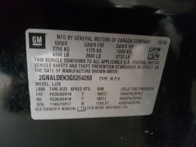 Photo 10 from auction – 2016 CHEVROLET EQUINOX LT with VIN 2GNALDEK3G6264268
