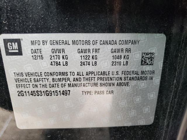 Photo 10 from auction – 2016 CHEVROLET IMPALA LTZ with VIN 2G1145S31G9151497