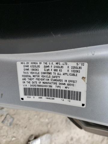 Photo 10 from auction – 2002 HONDA CR-V EX with VIN SHSRD78892U001384