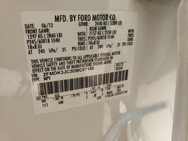 Photo 10 from auction – 2013 FORD EDGE SEL with VIN 2FMDK3JC3DBC57188