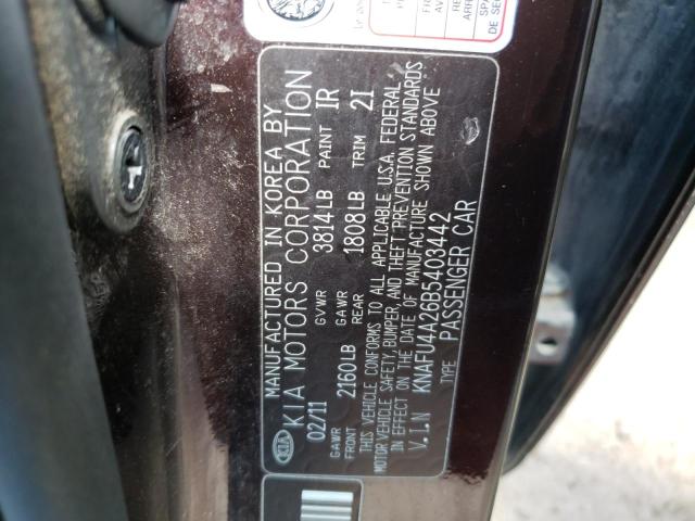 Photo 10 from auction – 2011 KIA FORTE EX with VIN KNAFU4A26B5403442