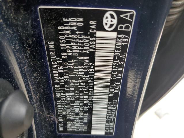 Photo 10 from auction – 2017 TOYOTA COROLLA L with VIN 5YFBURHE7HP711942