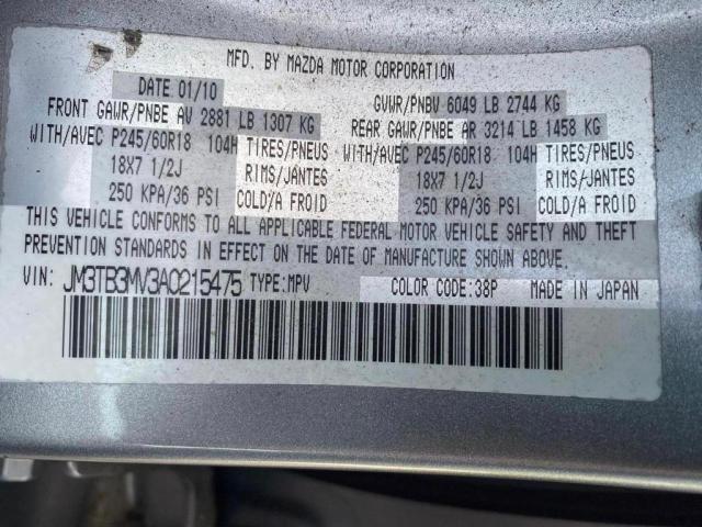 Photo 10 from auction – 2010 MAZDA CX-9 with VIN JM3TB3MV3A0215475