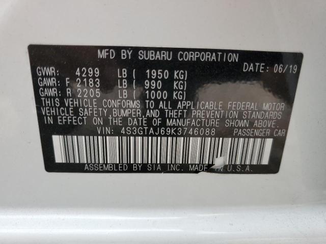 Photo 10 from auction – 2019 SUBARU IMPREZA SP with VIN 4S3GTAJ69K3746088