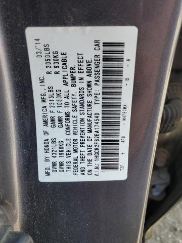 Photo 10 from auction – 2014 HONDA ACCORD EXL with VIN 1HGCR2F82EA174540
