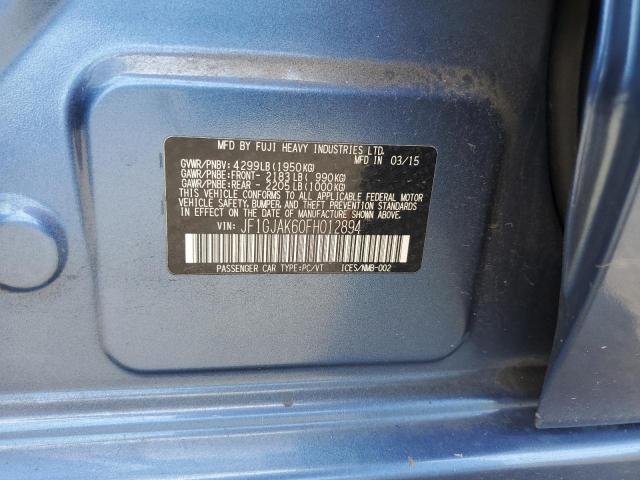 Photo 10 from auction – 2015 SUBARU IMPREZA PR with VIN JF1GJAK60FH012894