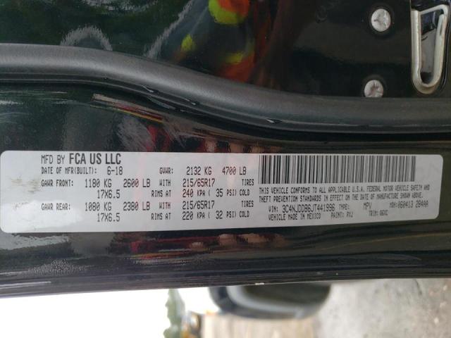 Photo 10 from auction – 2018 JEEP COMPASS TR with VIN 3C4NJDDB6JT441996