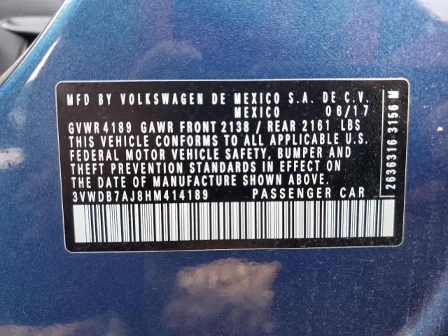 Photo 10 from auction – 2017 VOLKSWAGEN JETTA SE with VIN 3VWDB7AJ8HM414189