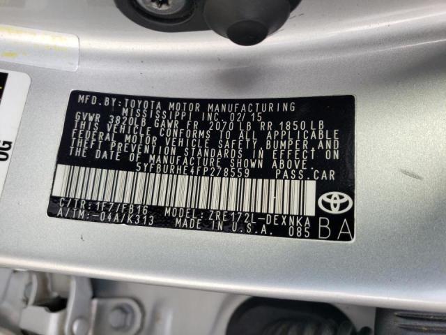 Photo 10 from auction – 2015 TOYOTA COROLLA L with VIN 5YFBURHE4FP278559