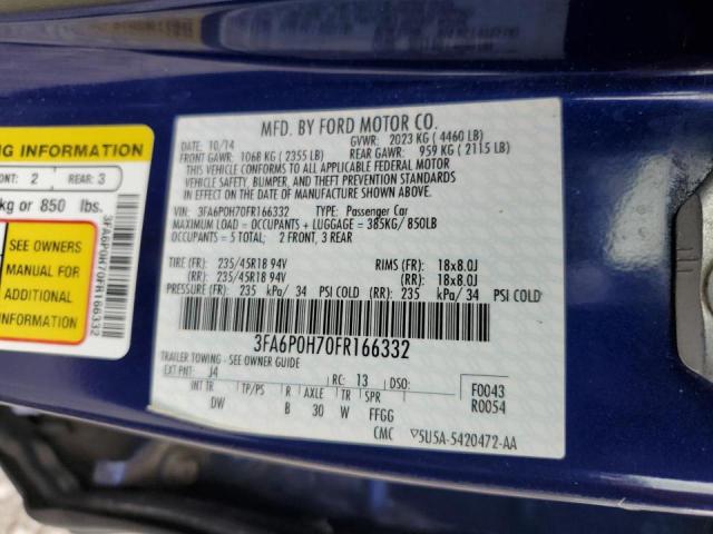 Photo 10 from auction – 2015 FORD FUSION SE with VIN 3FA6P0H70FR166332