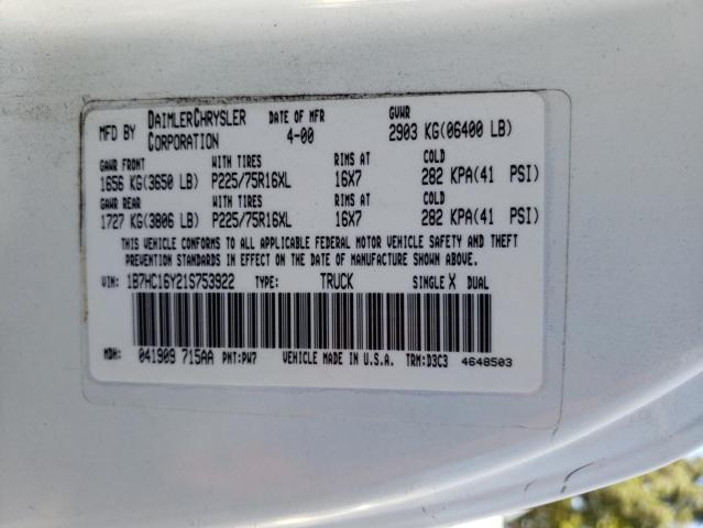 Photo 10 from auction – 2001 DODGE RAM 1500 with VIN 1B7HC16Y21S753922
