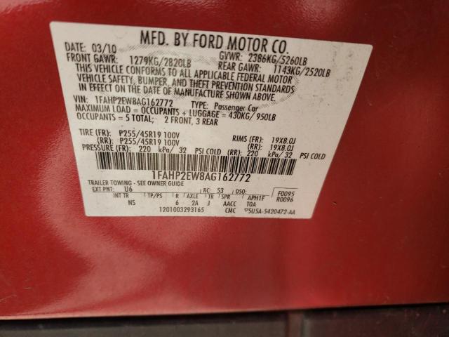 Photo 10 from auction – 2010 FORD TAURUS SEL with VIN 1FAHP2EW8AG162772