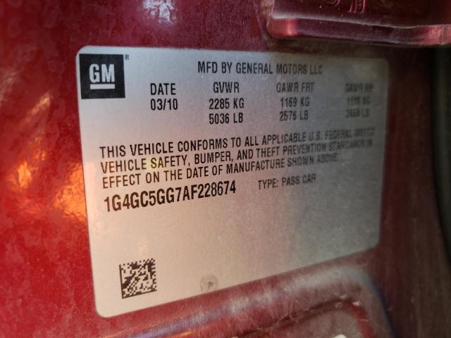 Photo 10 from auction – 2010 BUICK LACROSSE C with VIN 1G4GC5GG7AF228674