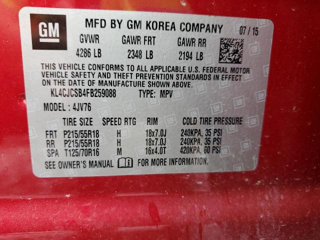 Photo 10 from auction – 2015 BUICK ENCORE with VIN KL4CJCSB4FB259088