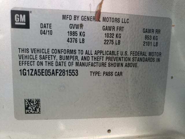 Photo 10 from auction – 2010 CHEVROLET MALIBU LS with VIN 1G1ZA5E05AF281553