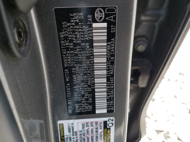 Photo 10 from auction – 2005 TOYOTA COROLLA MA with VIN 2T1KR30E05C484132
