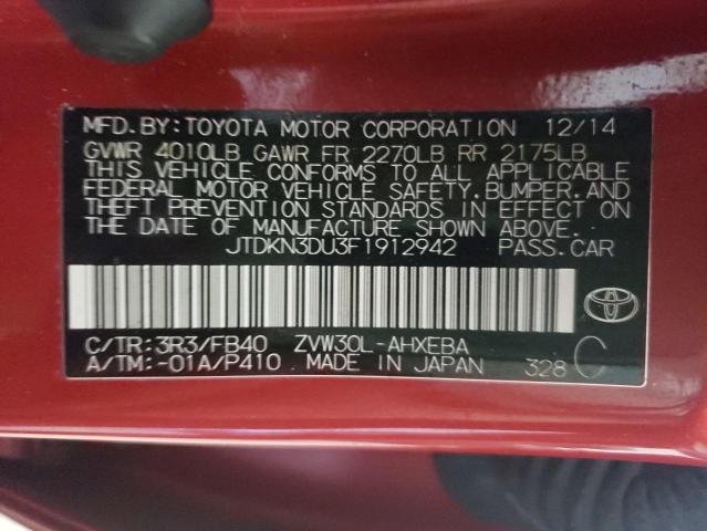 Photo 10 from auction – 2015 TOYOTA PRIUS with VIN JTDKN3DU3F1912942