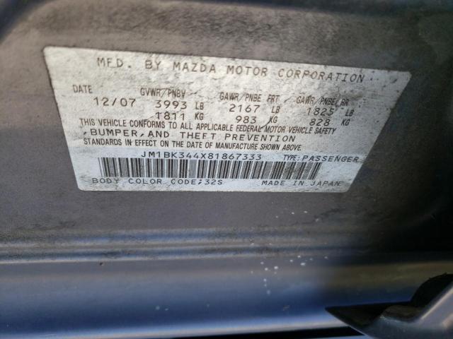 Photo 10 from auction – 2008 MAZDA 3 HATCHBAC with VIN JM1BK344X81867333