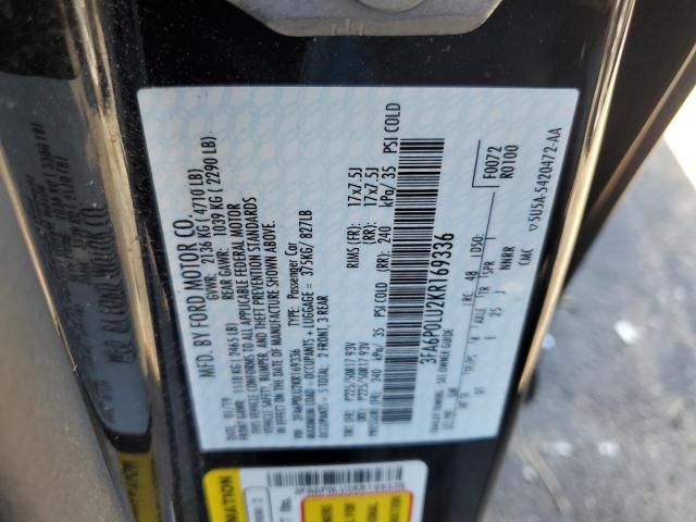Photo 10 from auction – 2019 FORD FUSION SE with VIN 3FA6P0LU2KR169336