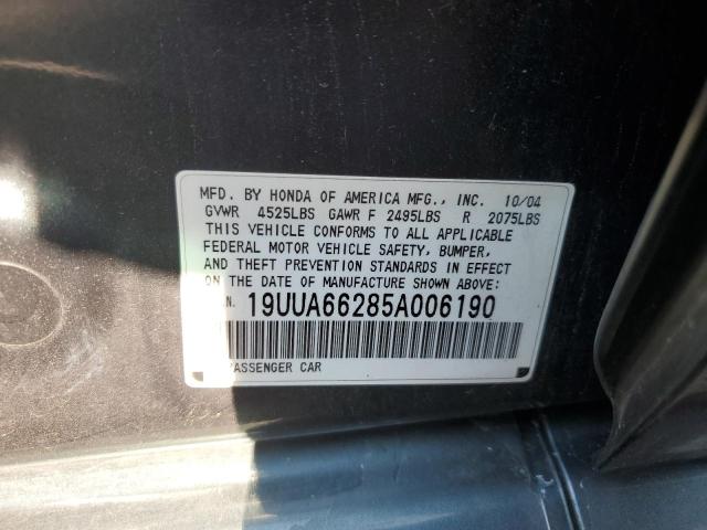 Photo 10 from auction – 2005 ACURA TL with VIN 19UUA66285A006190