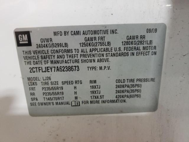 Photo 10 from auction – 2010 GMC TERRAIN SL with VIN 2CTFLJEY7A6238673