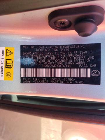 Photo 10 from auction – 2016 LEXUS ES 350 with VIN 58ABK1GG5GU017444