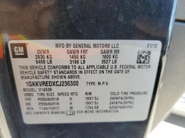 Photo 10 from auction – 2012 GMC ACADIA SLT with VIN 1GKKVREDXCJ236300