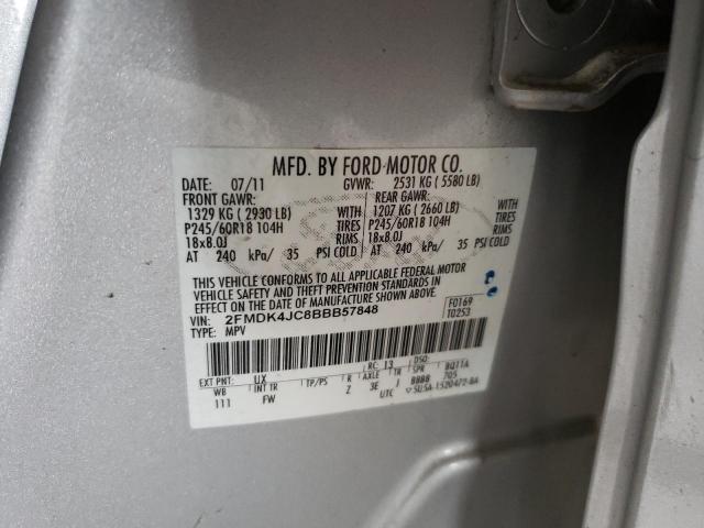 Photo 10 from auction – 2011 FORD EDGE SEL with VIN 2FMDK4JC8BBB57848